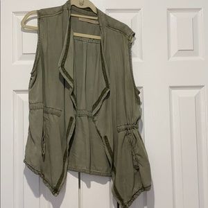 Drapey olive utility vest
